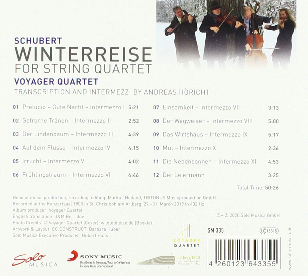 Voyager Quartet 슈베르트: 현악사중주로 편곡한 겨울 나그네 (Schubert: Winterreise for String Quartet)