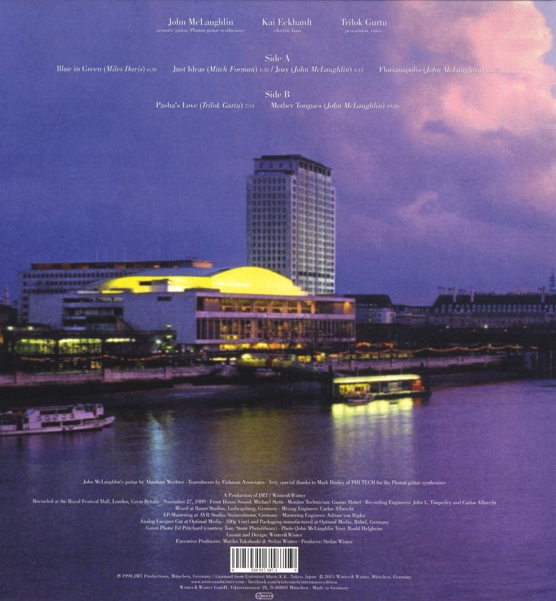 John McLaughlin Trio (존 맥러플린 트리오) - Live At The Royal Festival Hall, London [LP]