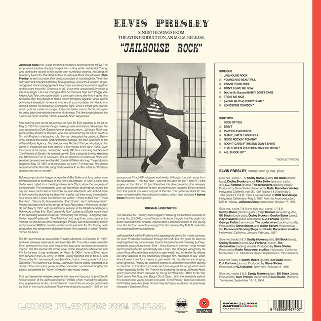 Elvis Presley (엘비스 프레슬리) - Jailhouse Rock [레드 컬러 LP]