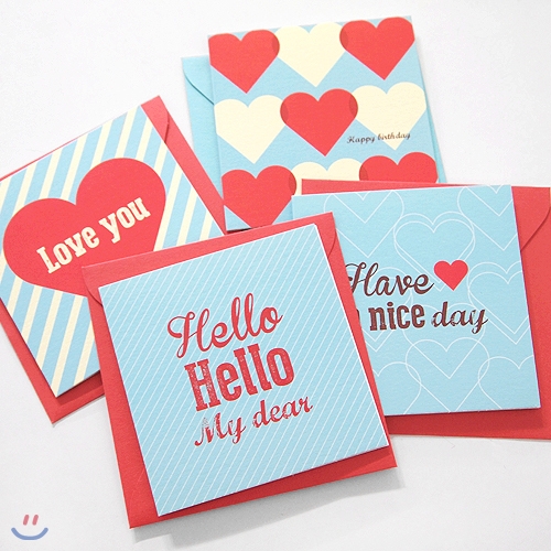 Love Card - Blue 4set