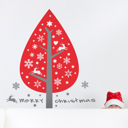 해피크리스마스 (반제품 C타입) 그래픽스티커 나무 포인트 시트지