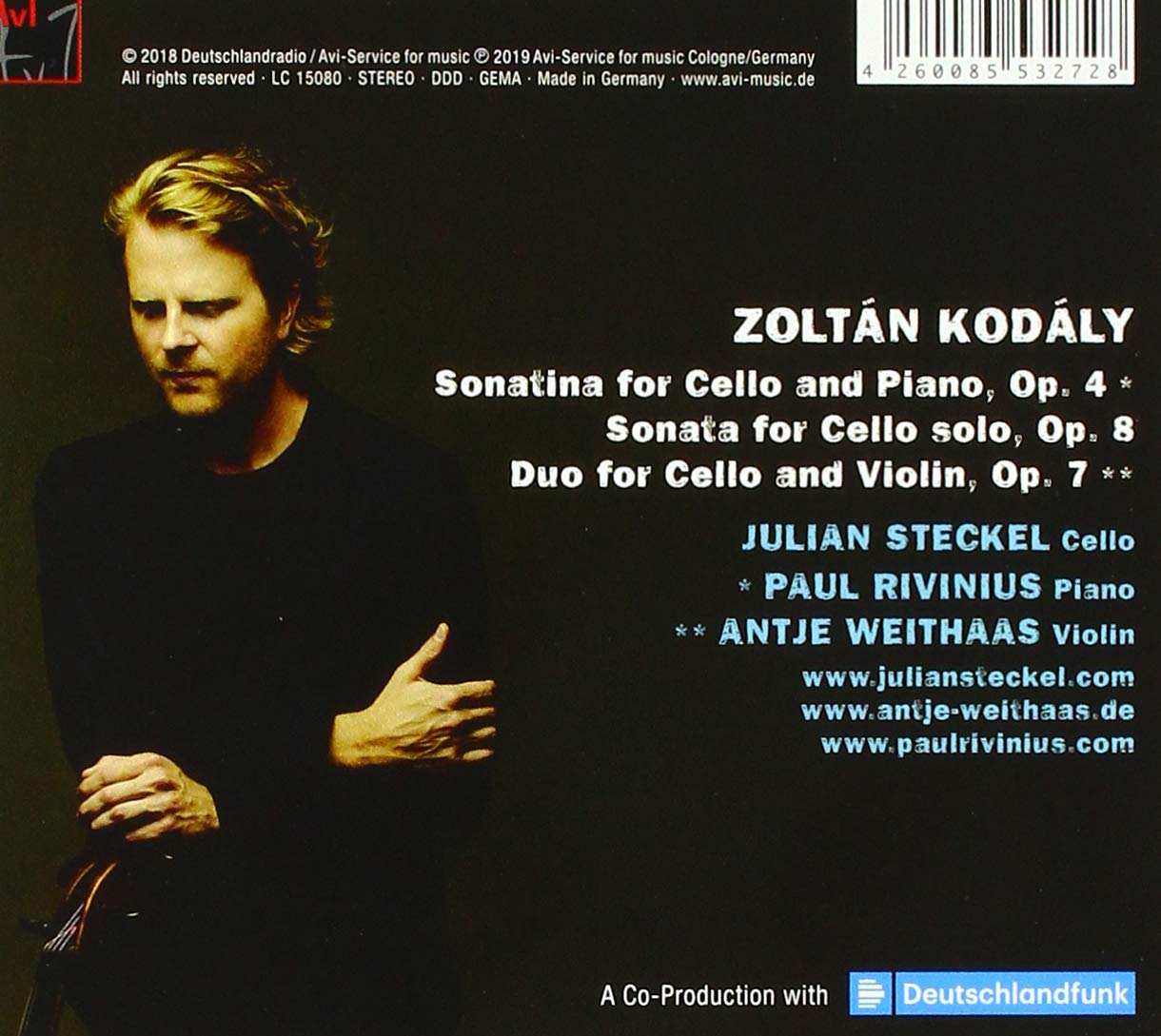 Julian Steckel 코다이: 무반주 첼로 소나타 외 (Kodaly: Sonata for Cello Solo Op.8)