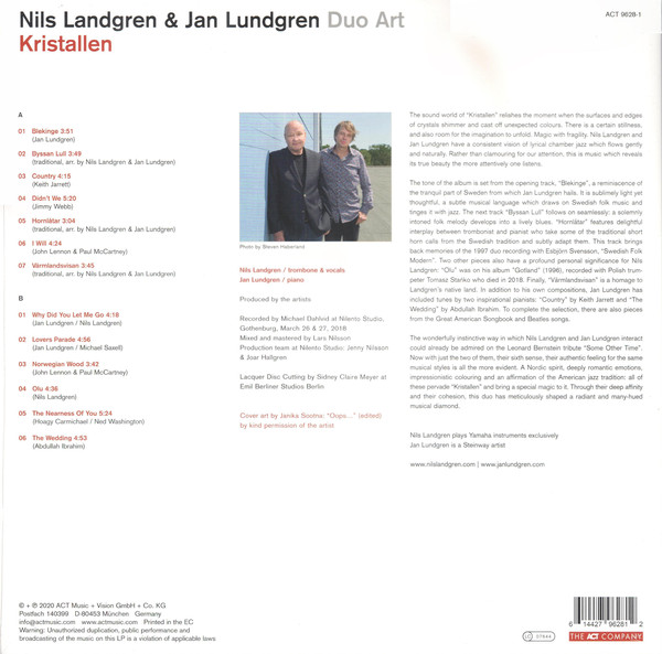 Nils Landgren / Jan Lundgren (닐스 란드그렌 / 얀 룬드그렌) - Kristallen [LP]