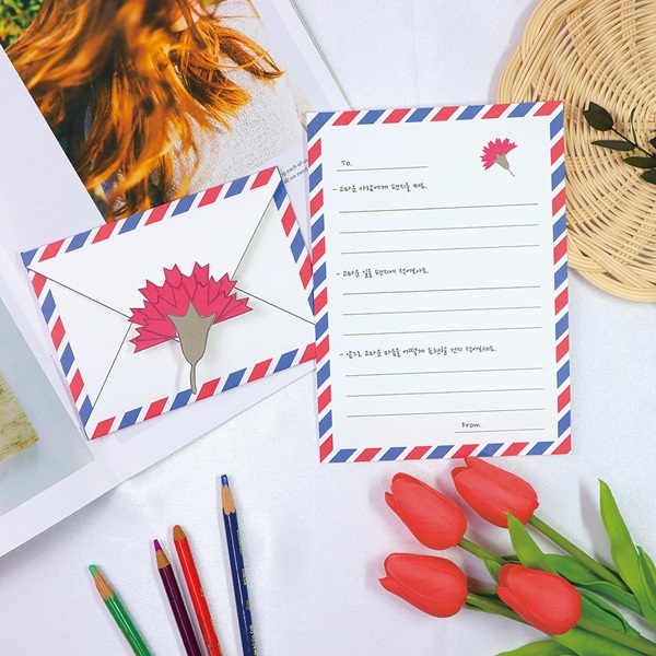 카네이션 편지&봉투 만들기 패키지 DIY (5인용)