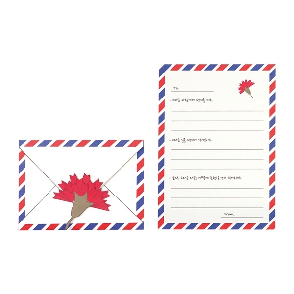 카네이션 편지&봉투 만들기 패키지 DIY (5인용)