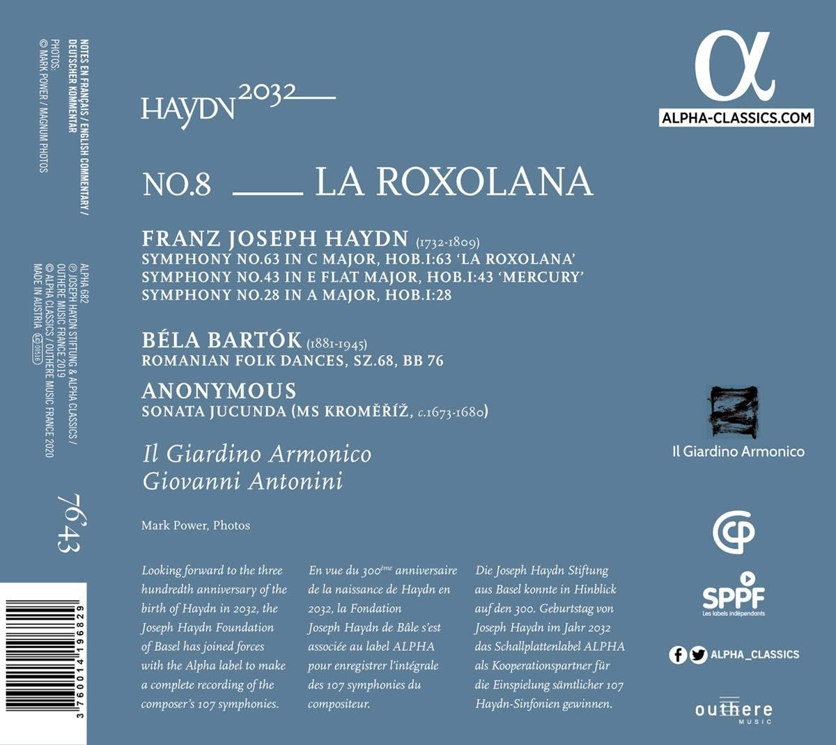 Giovanni Antonini 하이든 2032 프로젝트 8집 (Haydn 2032 Vol. 8 - La Roxolana)