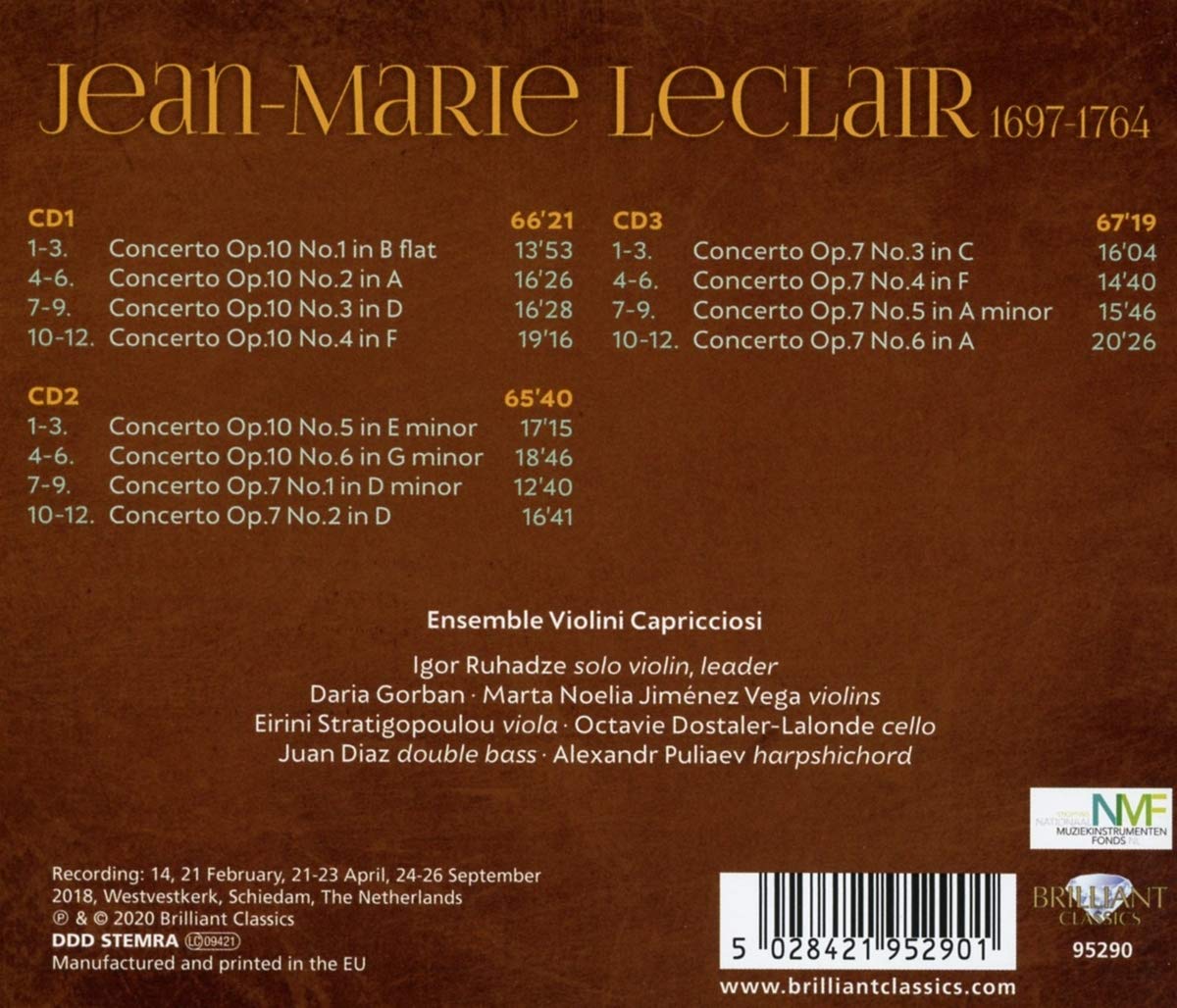 Igor Ruhadze 장 마리 르클레르: 바이올린 협주곡 모음곡 (Jean-Marie Leclair: Complete Violin Concertos)