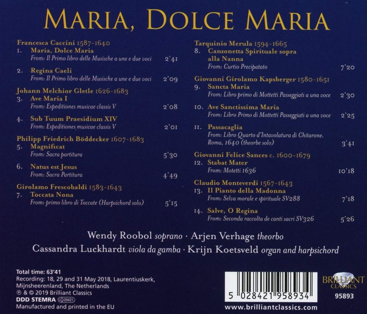 17세기 성모 마리아 노래 모음집 (Maria, Dolce Maria)