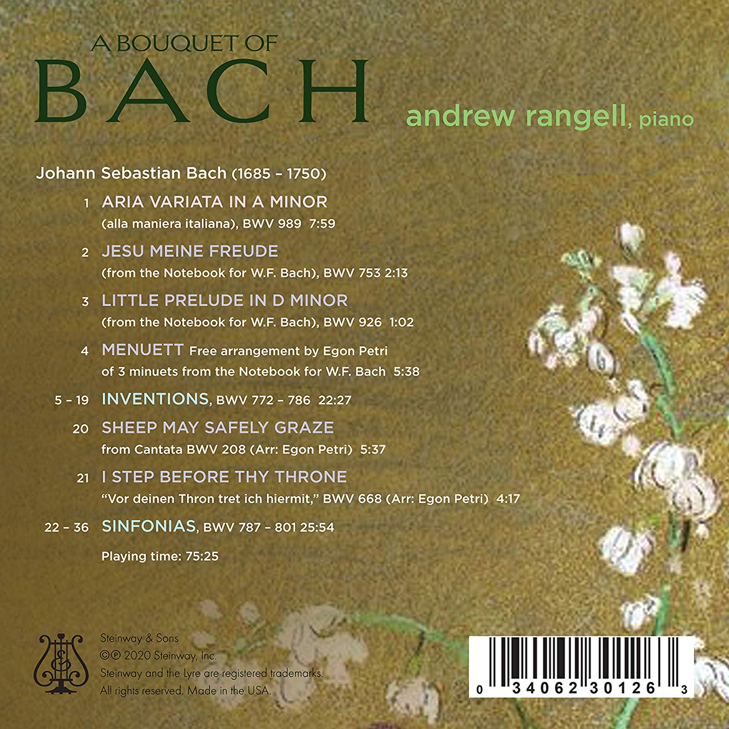 Andrew Rangell 바흐: 인벤션과 신포니아 등 (A Bouquet of Bach)