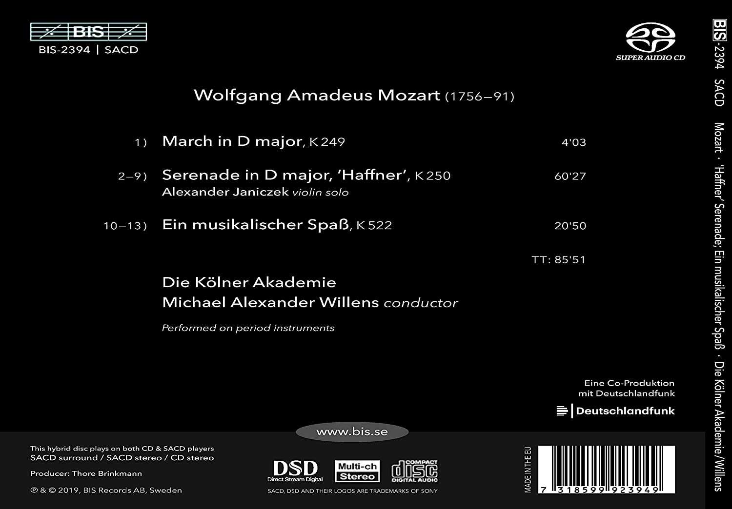 Michael Alexander Willens 모차르트: 하프너 세레나데, 행진곡, 음악의 희롱 (Mozart: Haffner Serenad, Ein musikalischer Spass)
