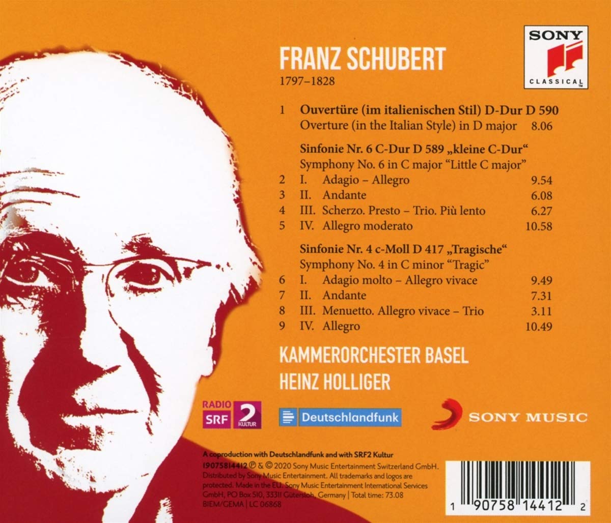 Heinz Holliger 슈베르트: 교향곡 4, 6번, 이탈리아풍 서곡 (Schubert: Symphonies Nos 4, 6)