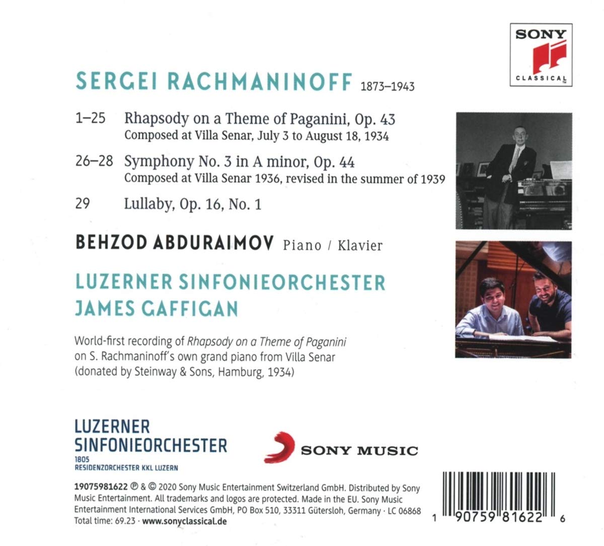 Behzod Abduraimov 라흐마니노프: 파가니니 주제에 의한 광시곡, 교향곡 3번 (Rachmaninoff: Rhapsody Op. 43, Symphony No. 3)