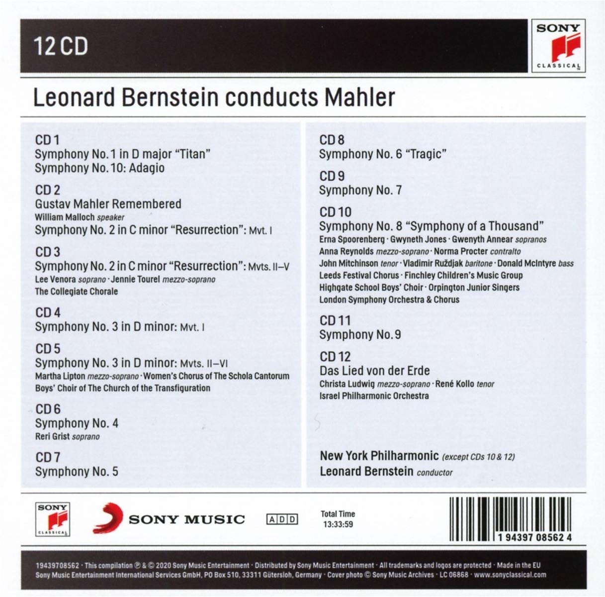레너드 번스타인이 지휘하는 말러 교향곡 전집 (Leonard Bernstein Conducts Mahler)