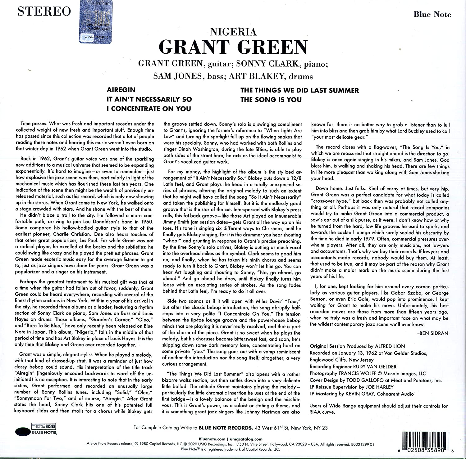 Grant Green (그랜트 그린) - Nigeria [LP]