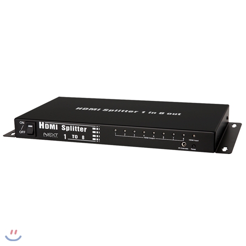 [이지넷유비쿼터스] NEXT-0108SP/1:8 HDMI 모니터분배기(HDMI RACK HOLE기능장착/IR센서를 이용하여 원격리모트컨트롤 지원)