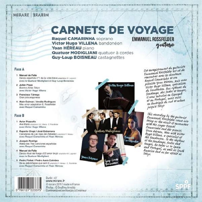 Emmanuel Rossfelder 클래식 기타와 보컬, 4중주 연주집 (Carnets de voyage) [LP]