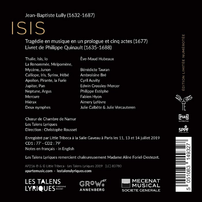 Christophe Rousset 륄리: 이시스 (Jean-Baptiste Lully: Isis)