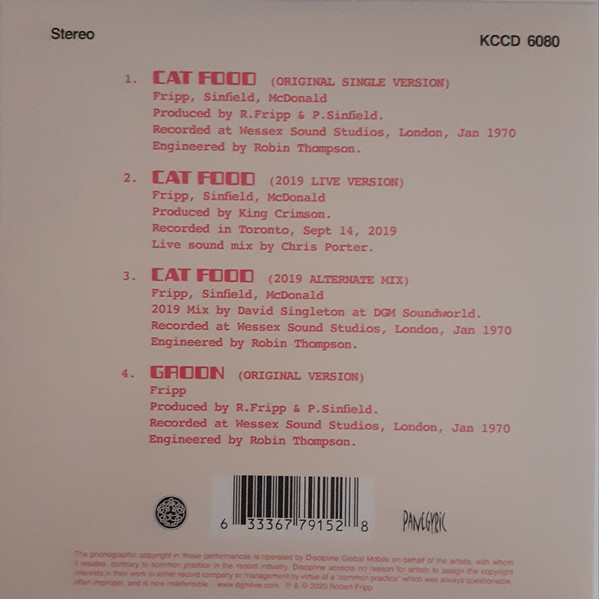 King Crimson (킹 크림슨) - Cat Food / Groon 