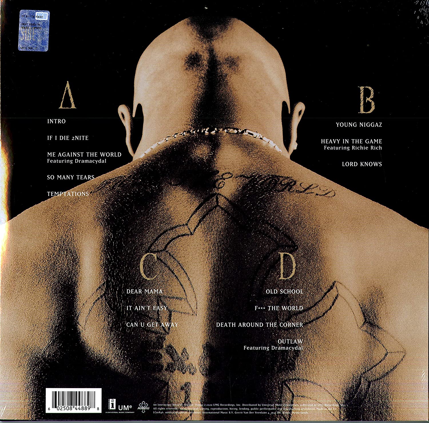 2Pac (투팍) - 3집 Me Against The World [2LP]