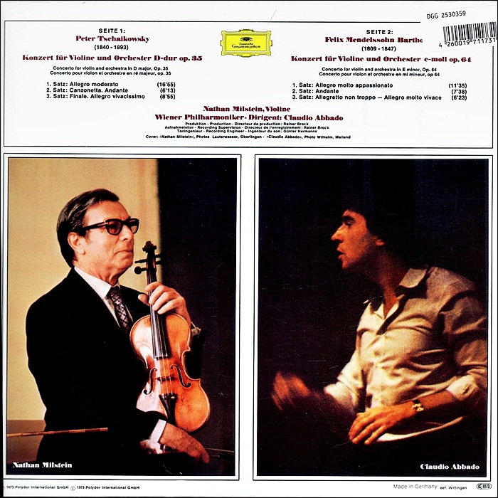Nathan Milstein 차이코프스키 / 멘델스존: 바이올린 협주곡 - 나단 밀스타인 (Tchaikovsky / Mendelssohn: Violin Concertos)[LP]