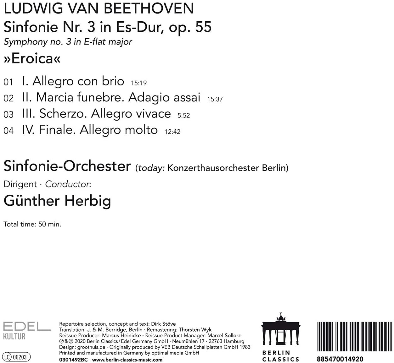 Gunther Herbig 베토벤: 교향곡 3번 '에로이카' (Beethoven: Symphony Op. 55 'Eroica')