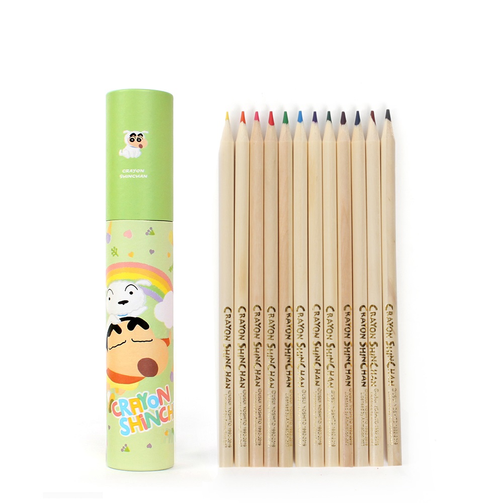 짱구 12색 원목 색연필세트/ 컬러링색연필