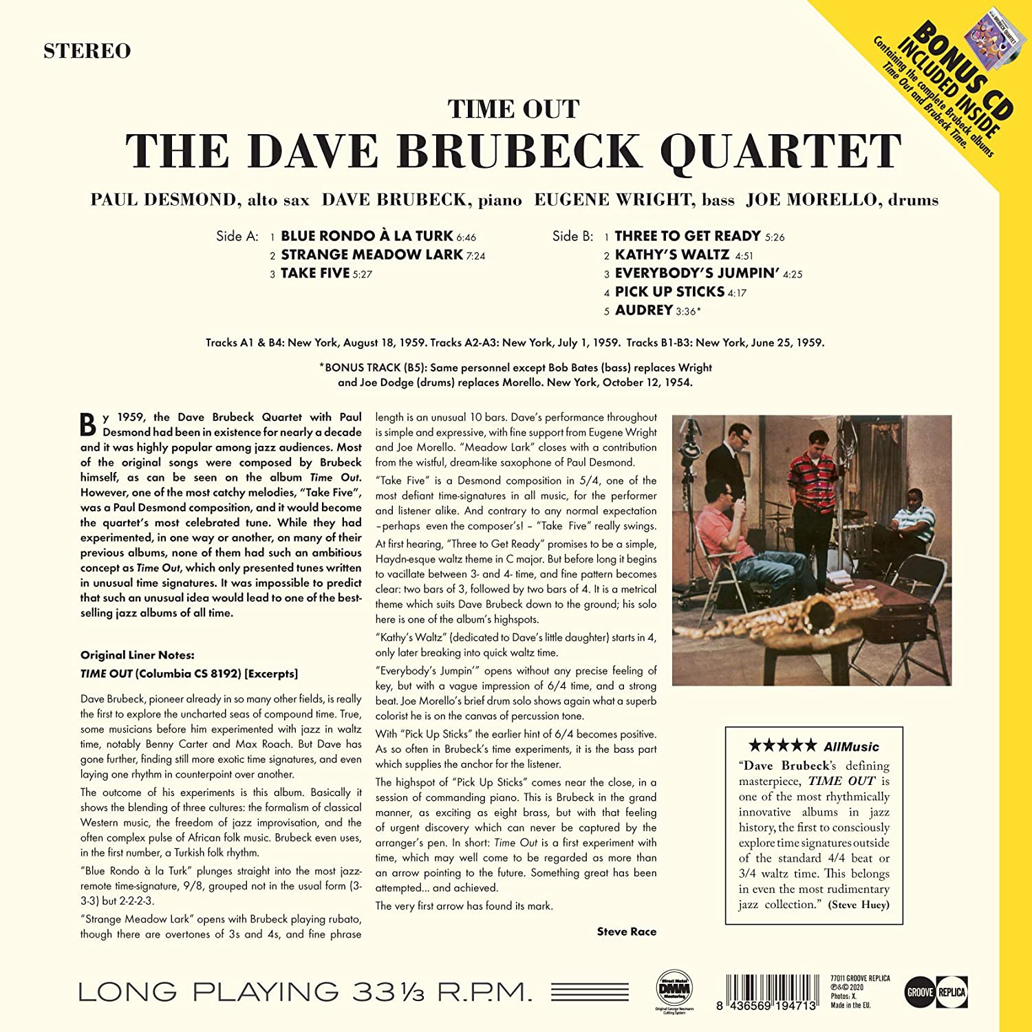 Dave Brubeck Quartet (데이브 브루벡 쿼텟) - Time Out [LP+CD]