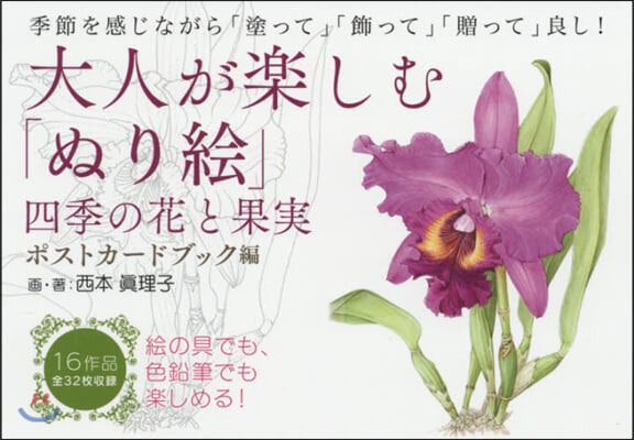 大人が樂しむ「ぬり繪」四季の花と果實.ポストカ-ドブック編