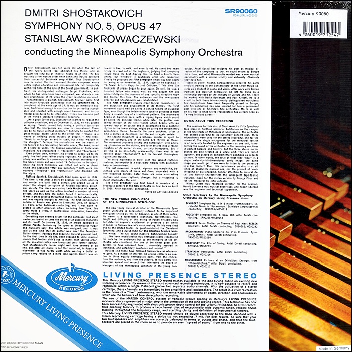 Stanislaw Skrowacziewski 쇼스타코비치: 교향곡 5번 - 스타니슬라프 스크로바체프스키 (Shostakovich: Symphony Op. 47) [LP]