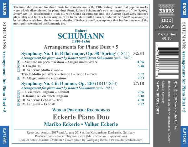 Eckerle Piano Duo 슈만: 피아노 이중주 편곡 5집 (Schumann: Arrangements for Piano Duet, Vol. 5)