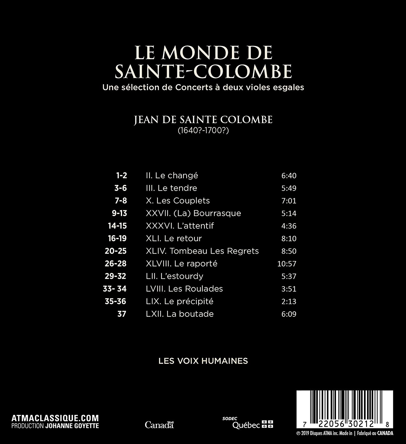 Les Voix Humaines 생트 콜롱브의 세계 - 비올 작품집 (Le Monde de Sainte Colombe)