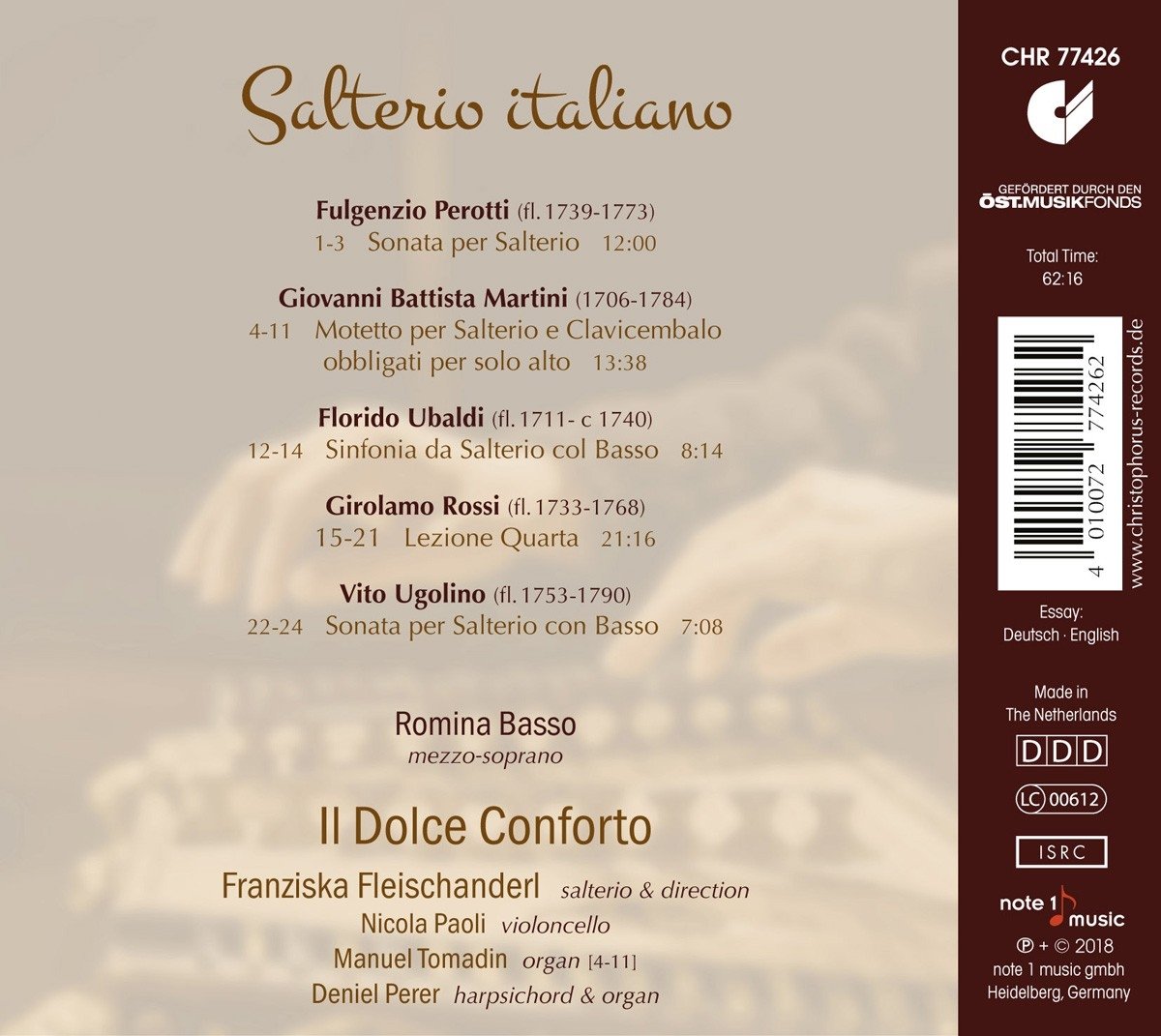 Franziska Fleischanderl 솔터리로 연주하는 이탈리아의 음악들 (Salterio Italiano)