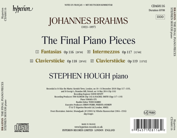 Stephen Hough 브람스: 최후의 피아노 소품집 (Brahms: The Final Piano Pieces)