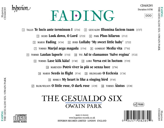 The Gesualdo Six 페이딩 - 종과집 (Fading)