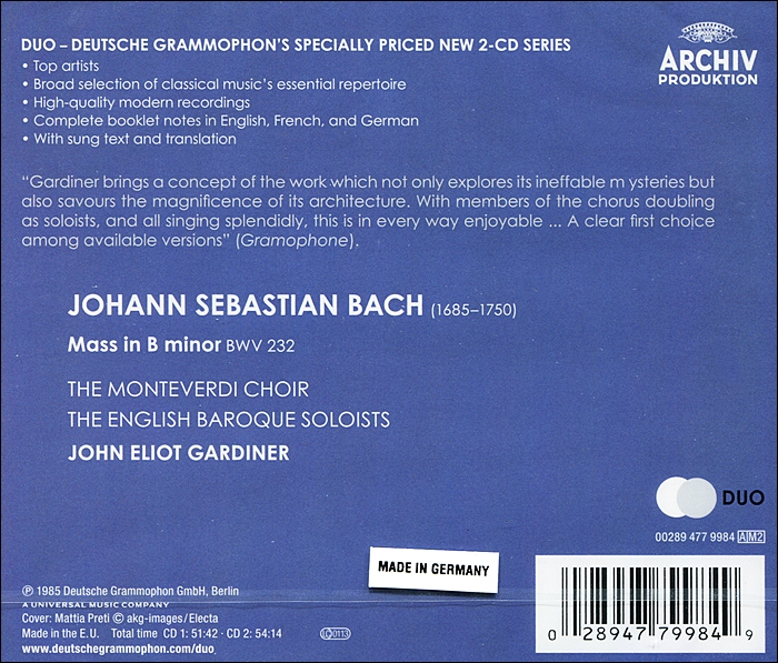 John Eliot Gardiner 바흐: 미사 b단조 (Bach: Mass in b minor, BWV232)