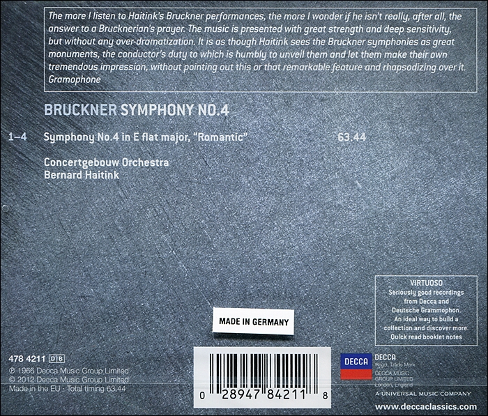 Bernard Haitink 브루크너: 교향곡 4번 (Bruckner: Symphony No. 4)