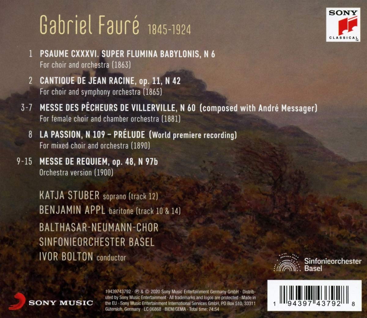 Ivor Bolton 포레: 종교 성악 작품집 - 시크릿 포레 3집 (The Secret Faure 3 - Sacred Vocal Works - Requiem)