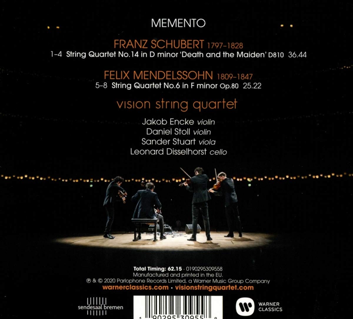 Vision String Quartet 슈베르트: 현악 사중주 14번 '죽음과 소녀' / 멘델스존: 현악 4중주 6번 - 비전 현악 사중주단 (Memento) 