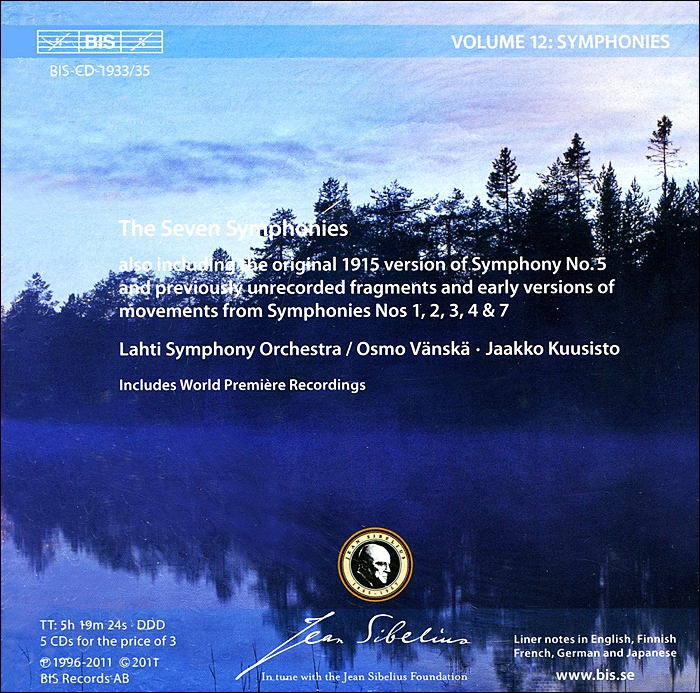 Osmo Vanska 시벨리우스 에디션 12권 - 교향곡 전곡 및 원전판 (The Sibelius Edition Vol. 12 - Symphonies)