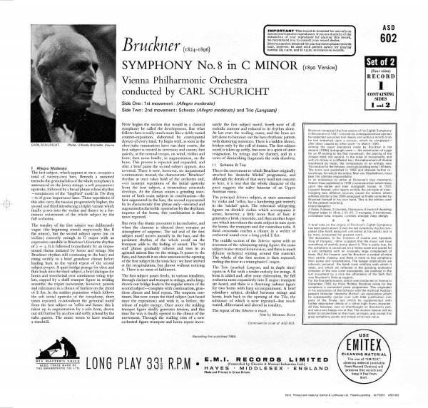 Carl Schuricht 브루크너: 교향곡 8번 (Bruckner: Symphony WAB108) [2LP]