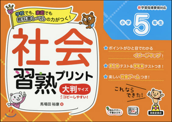 社會習熟プリント 小學5年生 大判サイズ