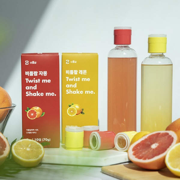 [비틀팝] 과즙 원액 비타민 팡팡 1박스 10캡 (자몽맛, 레몬맛)