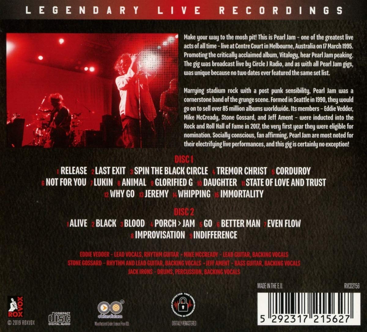 Pearl Jam (펄 잼) - Live In Australia 1995