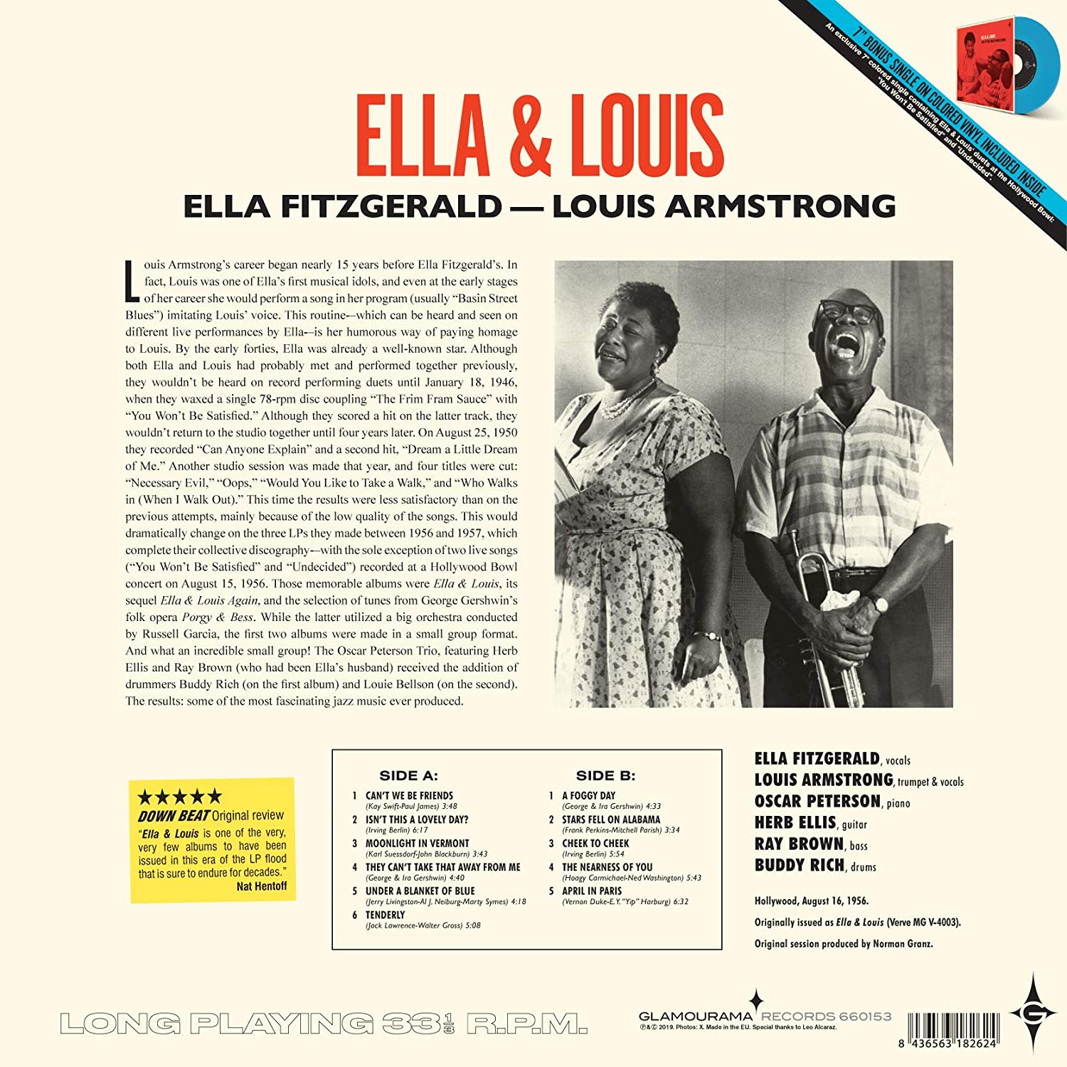 Ella Fitzgerald & Louis Armstrong (엘라 피츠제럴드 앤 루이 암스트롱) - Ella & Louis [LP+7인치 컬러 Vinyl]