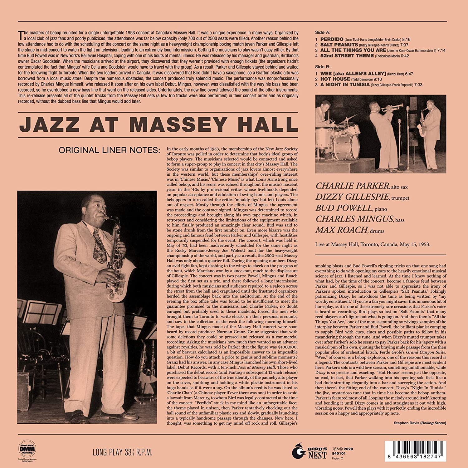 Charlie Parker (찰리 파커) - Jazz at Massey Hall [옐로우 컬러 LP]