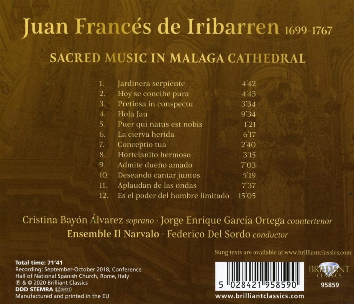 Federico del Sordo 후안 프란시스 드 이리바렌: 말라가 성당 전례음악 (Iribarren: Sacred Music in Malaga Cathedral)