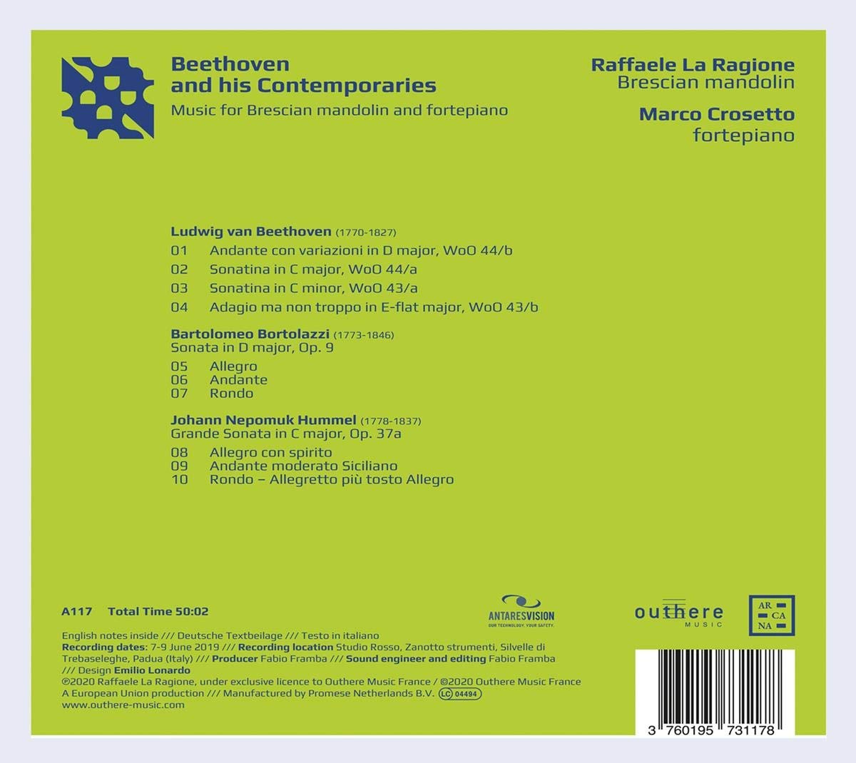 Raffaele La Ragione 베토벤: 만돌린과 포르테피아노를 위한 음악 (Beethoven: Music for Mandolin and Fortepiano)