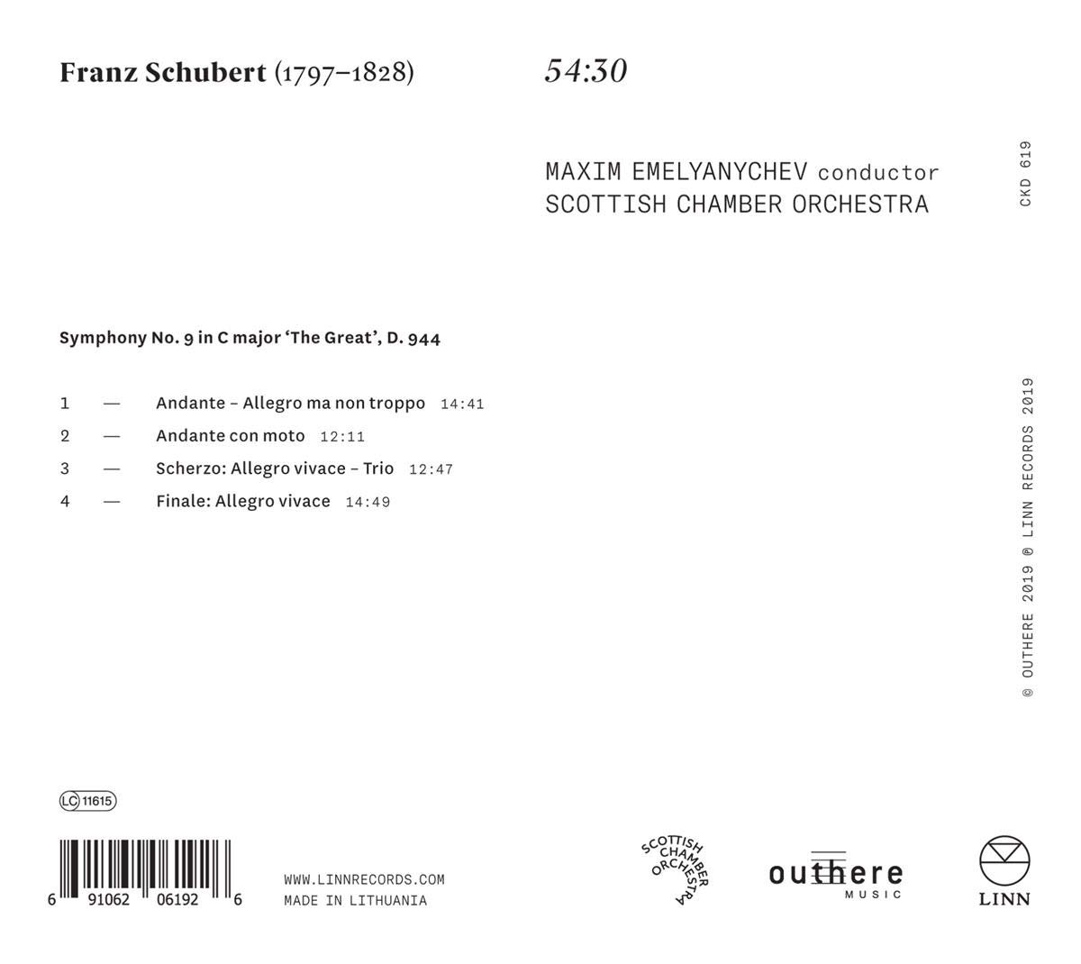 Maxim Emelyanychev 슈베르트: 교향곡 9번 `그레이트` - 막심 에멜랴니체프 (Schubert: Symphony D944)