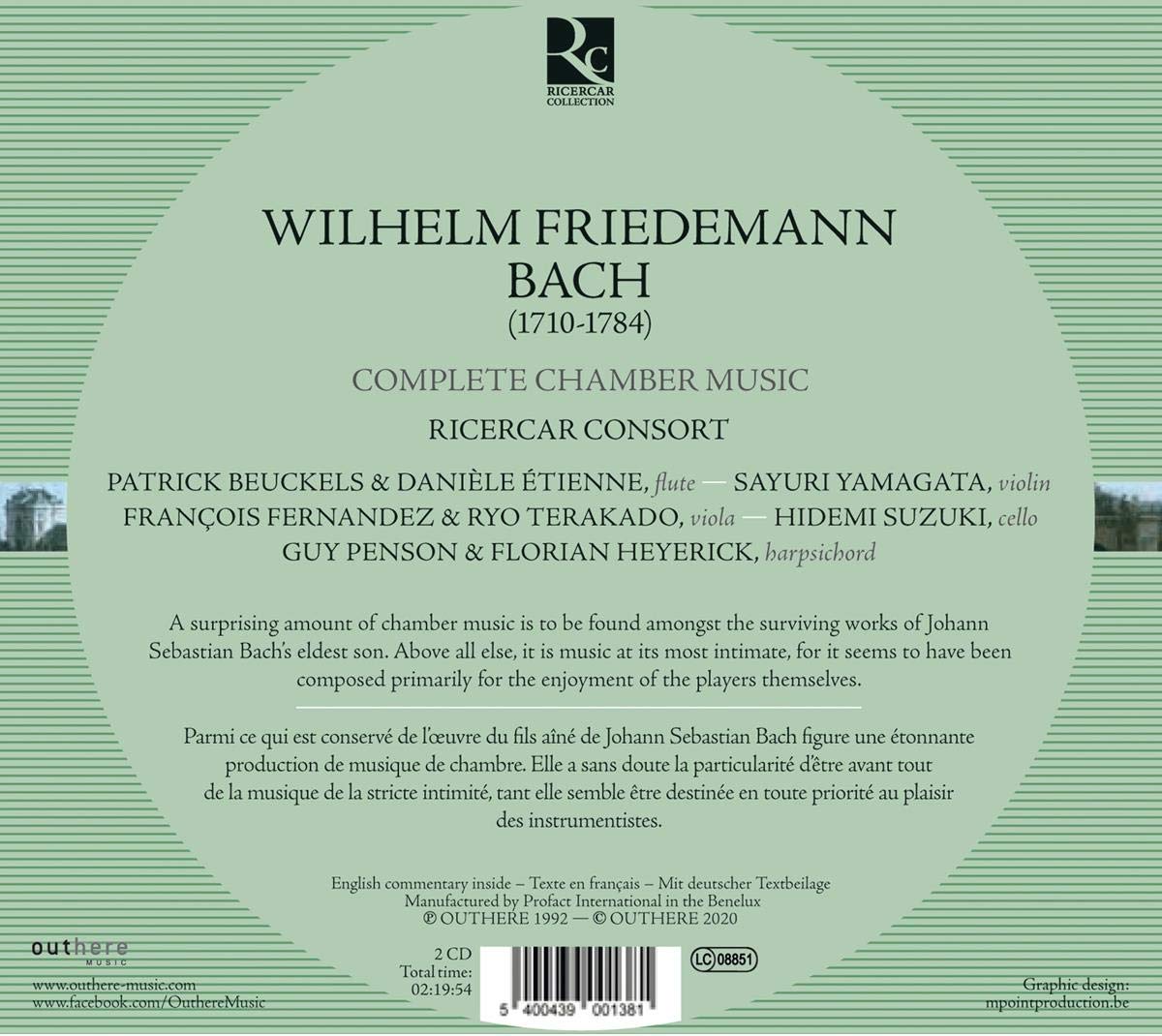 Ricercar Consort 빌헬름 프리데만 바흐: 실내악 전곡집 (W. F. Bach: Complete Chamber Music)