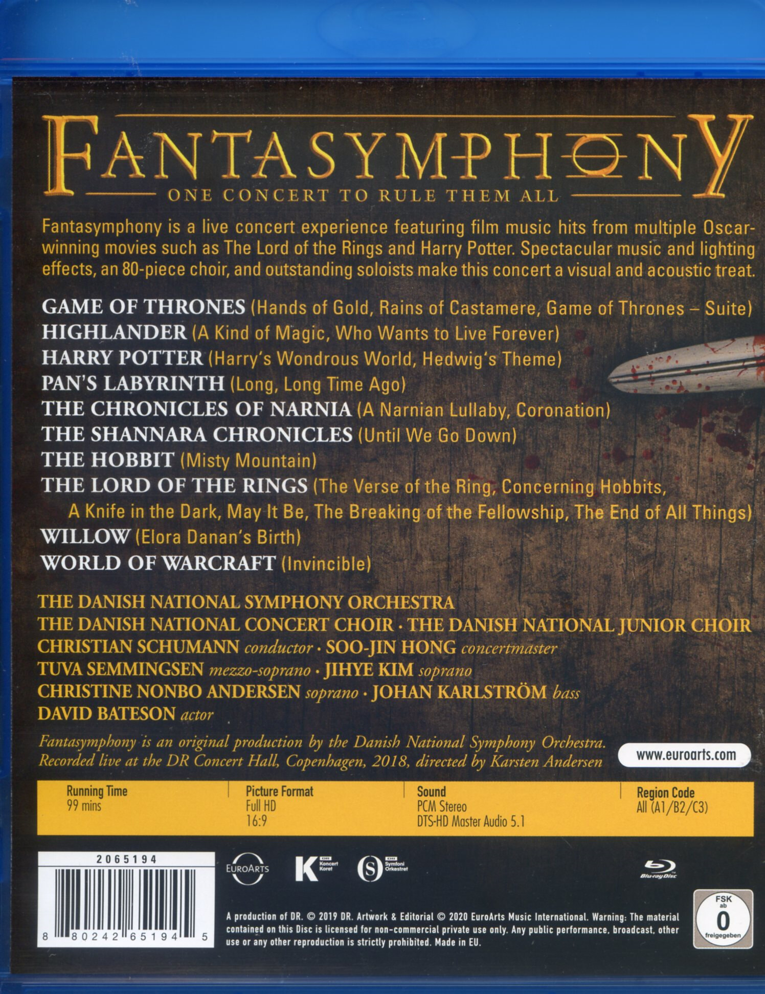 덴마크 국립 교향악단 - 영화 음악 콘서트 (Fantasymphony) [블루레이]